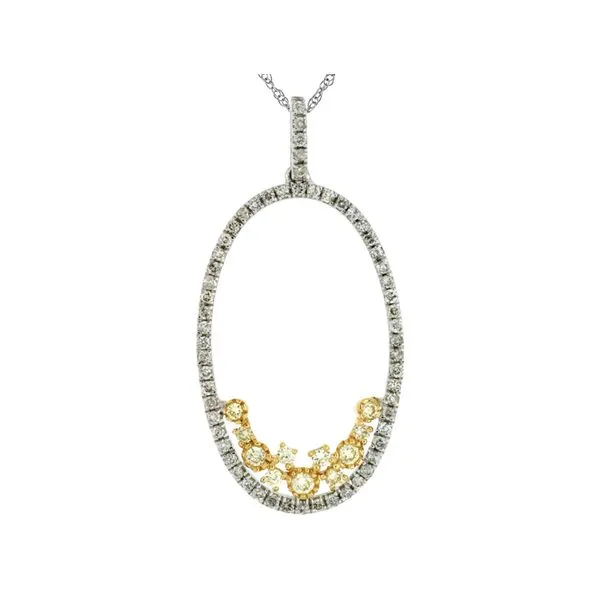 14KTT FANCY YELLOW / WHITE DIAMOND PENDANT W/CHAIN Gary J. Long Jewelers Stockton, CA
