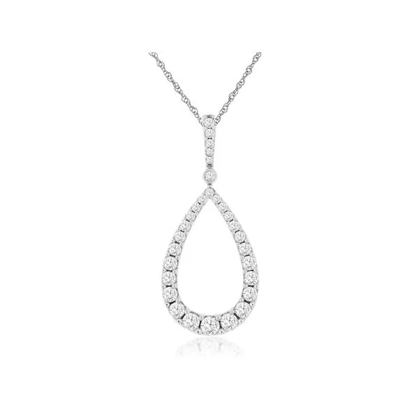 14KW DIAMOND TEARDROP PENDANT W/CHAIN Gary J. Long Jewelers Stockton, CA