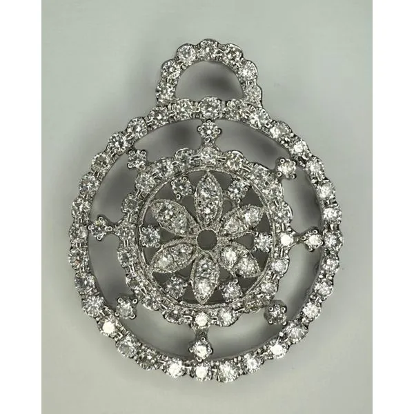 14KW DIAMOND FLOWER CIRCLE PENDANT Gary J. Long Jewelers Stockton, CA