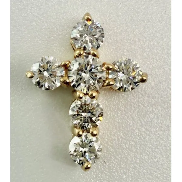 14K Yellow Gold Diamond Cross Pendant Gary J. Long Jewelers Stockton, CA