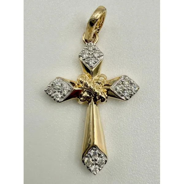 14K Yellow Gold Diamond Cross Pendant Gary J. Long Jewelers Stockton, CA