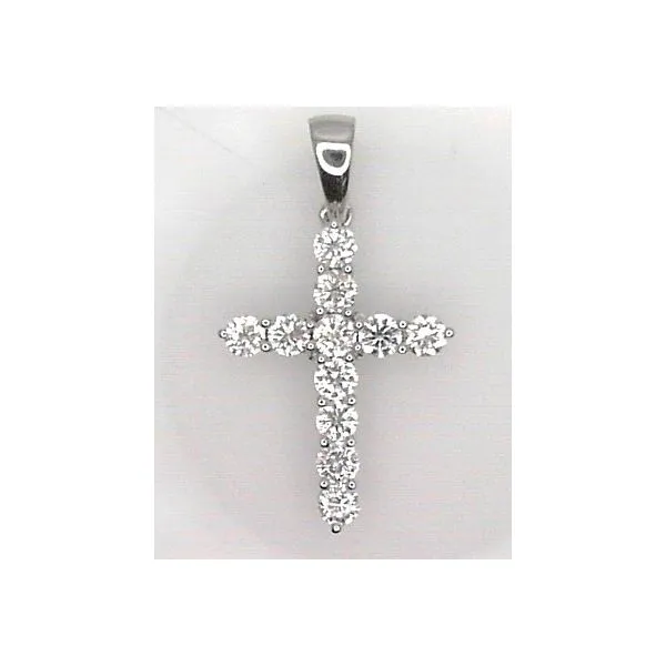 14K White Gold Diamond Cross Pendant Gary J. Long Jewelers Stockton, CA
