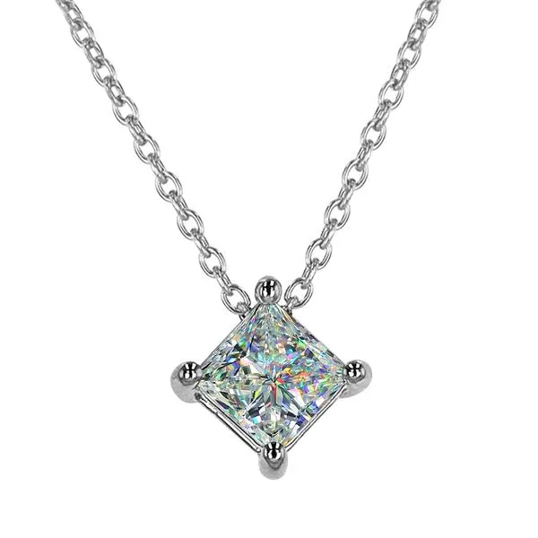 Princess Cut Diamond Solitaire Pendant Gary J. Long Jewelers Stockton, CA