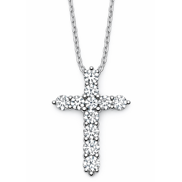 14K White Gold Diamond Cross Pendant Gary J. Long Jewelers Stockton, CA