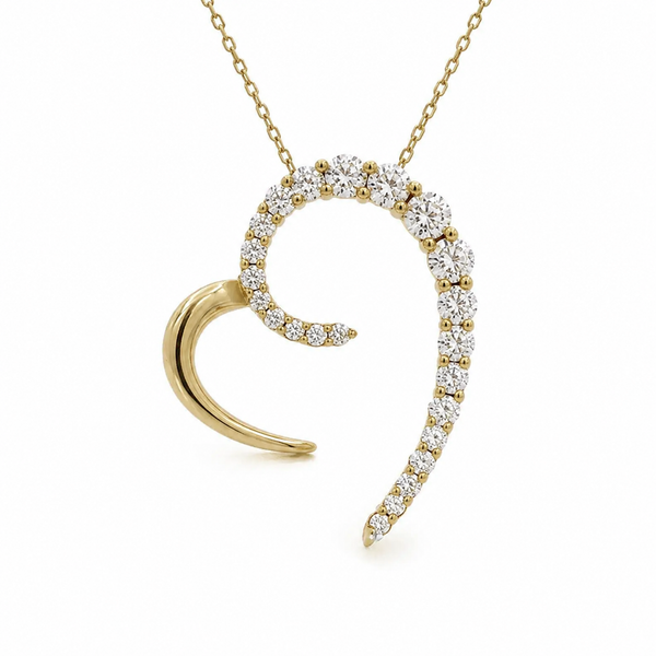 14K Yellow Gold .42ctw Diamond Open Heart Pendant Gary J. Long Jewelers Stockton, CA