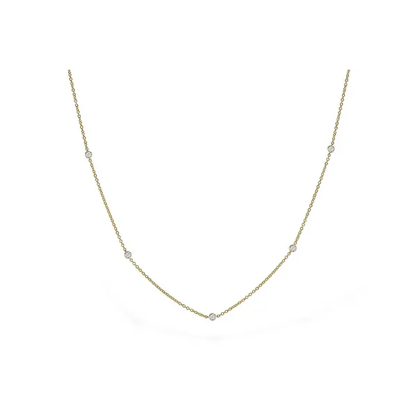 14K Yellow Gold Double Bezel Set Diamond Necklace Gary J. Long Jewelers Stockton, CA