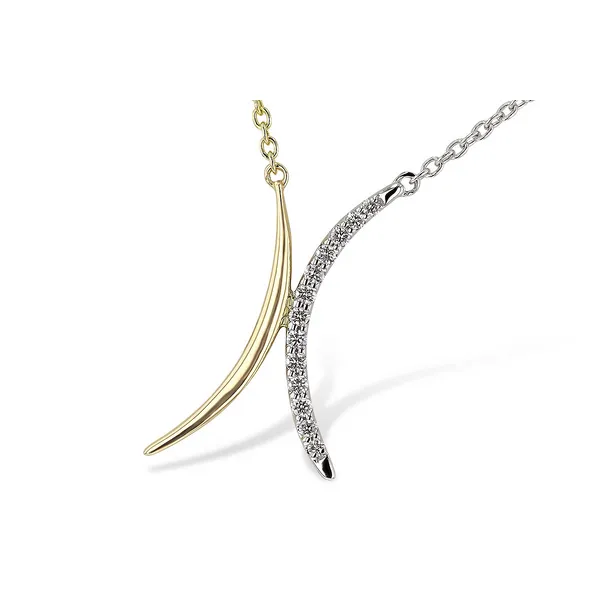 14K Tri-Tone 18" Half Diamond "X" Cable Chain Necklace Gary J. Long Jewelers Stockton, CA