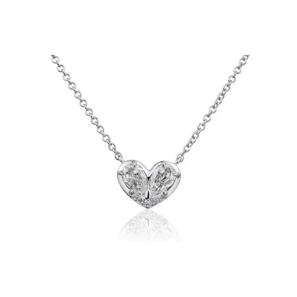 14K White Gold L'Amour Heart Diamond Necklace Gary J. Long Jewelers Stockton, CA