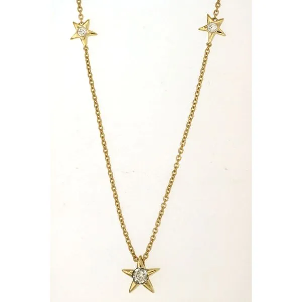 14KY DIAMOND STAR STATION NECKLACE Gary J. Long Jewelers Stockton, CA