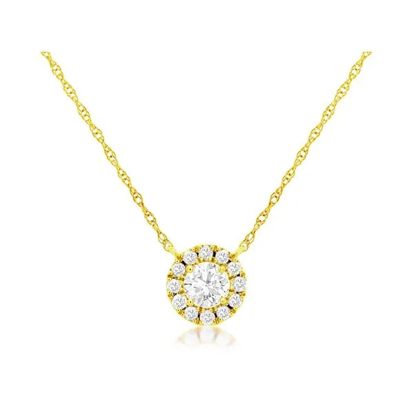 14KY DIAMOND HALO NECKLACE Gary J. Long Jewelers Stockton, CA