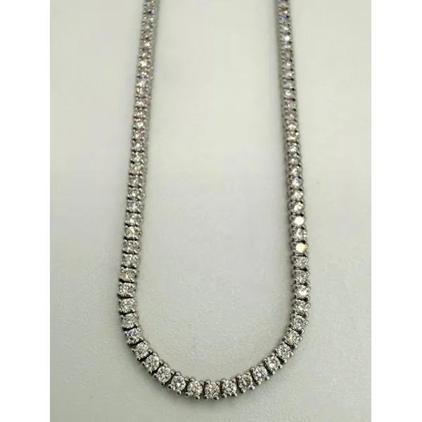 14K White Gold Diamond Riviera Necklace Gary J. Long Jewelers Stockton, CA