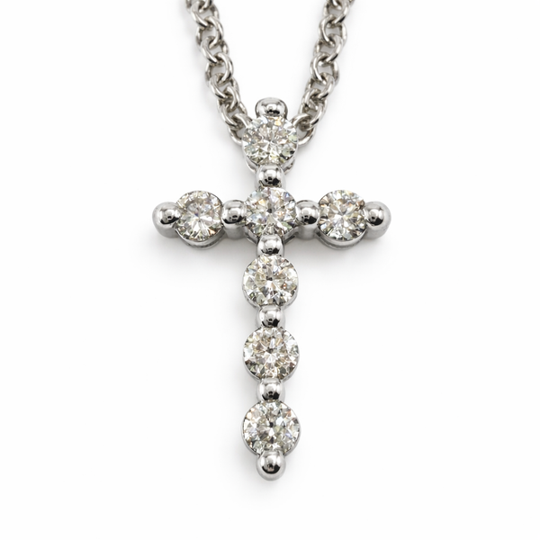 14KW DIAMOND CROSS PENDANT W/CHAIN Gary J. Long Jewelers Stockton, CA