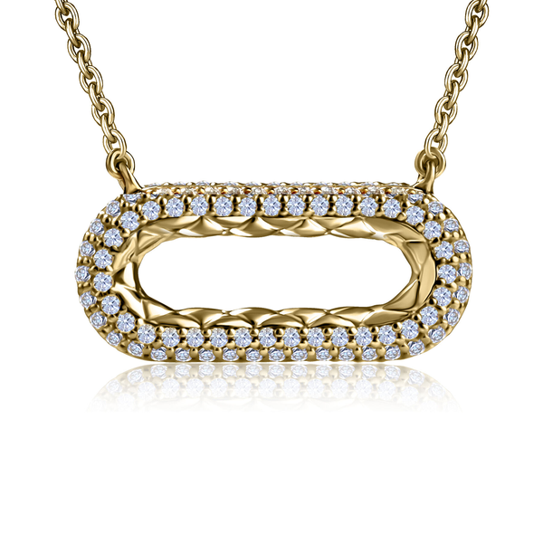 14K Yellow Gold Diamond Link Necklace Image 2 Gary J. Long Jewelers Stockton, CA