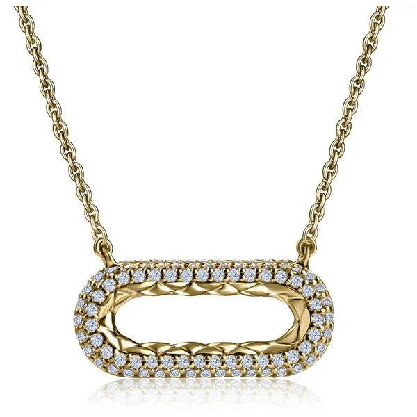 14K Yellow Gold Diamond Link Necklace Gary J. Long Jewelers Stockton, CA
