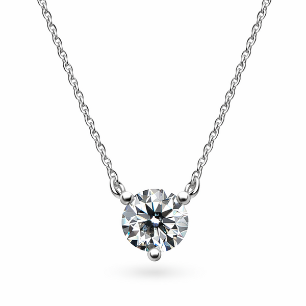 14K White Gold Diamond 3-Prong Pendant Gary J. Long Jewelers Stockton, CA