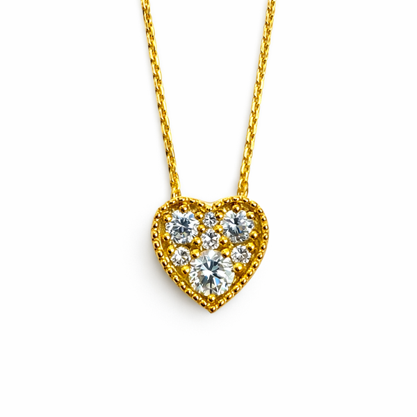 14K Yellow Gold Heart Cluster Pendant Gary J. Long Jewelers Stockton, CA