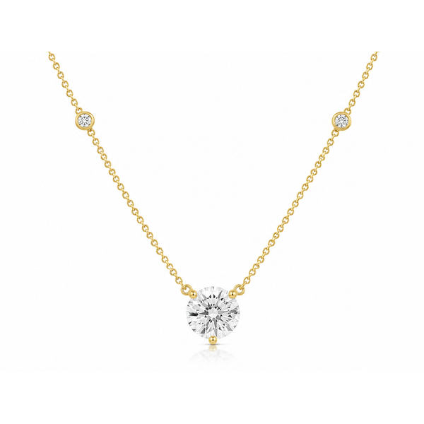 14K Yellow Gold 2.06ct Round Lab-Grown Diamond Station Necklace Gary J. Long Jewelers Stockton, CA
