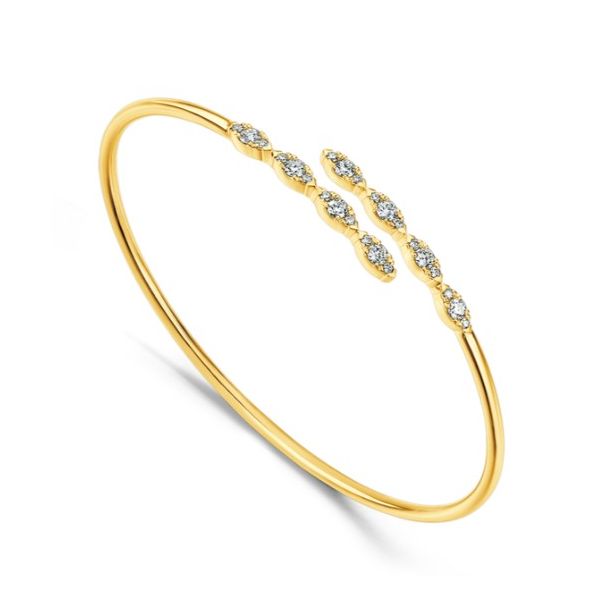 18K Yellow Gold Marquis Flexi Bangle Gary J. Long Jewelers Stockton, CA