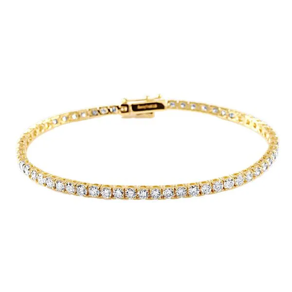 14K Yellow Gold Round Lab Grown Diamond Tennis Bracelet Gary J. Long Jewelers Stockton, CA