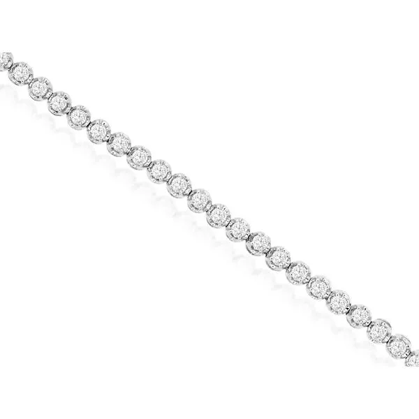 14K White Gold Diamond Tennis Line Bracelet Gary J. Long Jewelers Stockton, CA