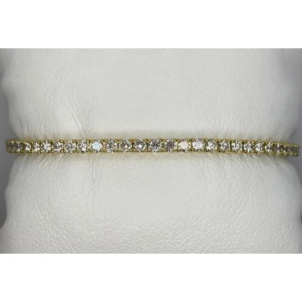 14K Yellow Gold Diamond Flexible Bangle Gary J. Long Jewelers Stockton, CA