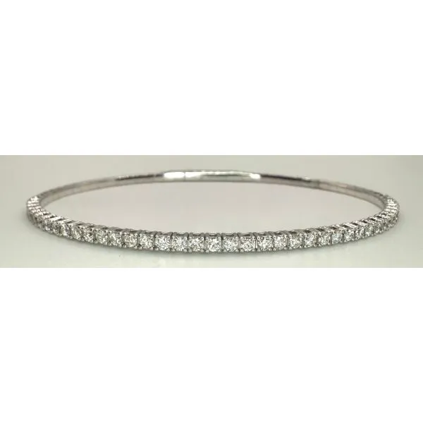 14K White Gold Diamond Flexible Bangle Gary J. Long Jewelers Stockton, CA