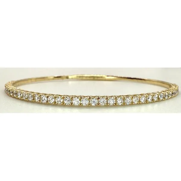 14K Yellow Gold Diamond Flexible Bangle Gary J. Long Jewelers Stockton, CA
