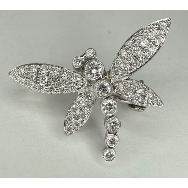 18KW DIAMOND DRAGONFLY BROOCH Gary J. Long Jewelers Stockton, CA