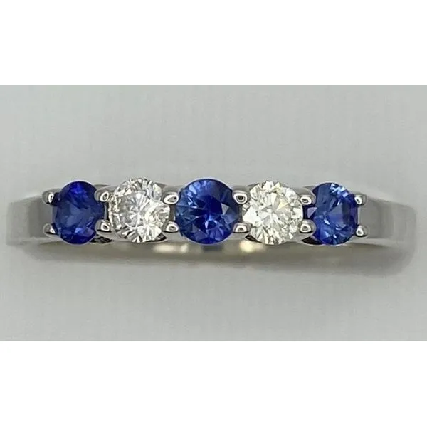 14KW Sapphire Diamond Prong Set Band Gary J. Long Jewelers Stockton, CA
