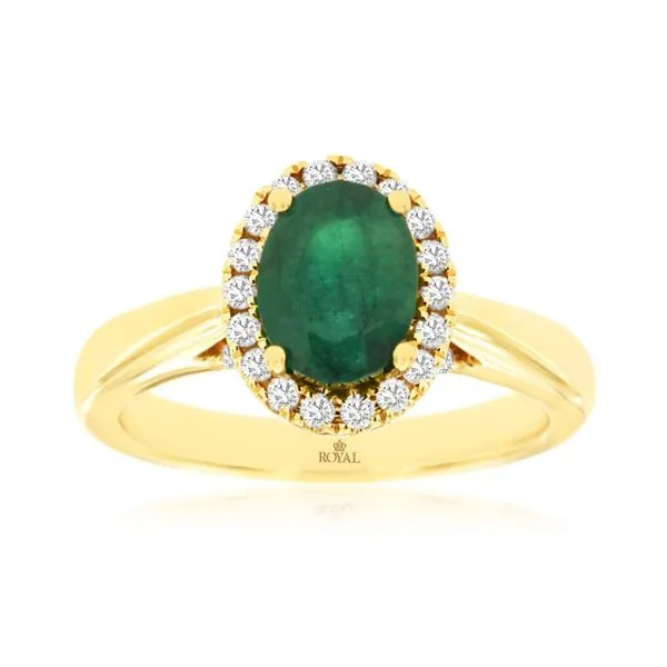 14KY 1.44TW OVAL EMERALD DIAMOND HALO RING Gary J. Long Jewelers Stockton, CA