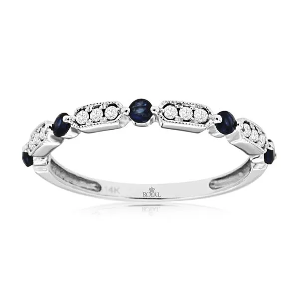 14KW .35TW ROUND BLUE SAPPHIRE / DIAMOND BAND Gary J. Long Jewelers Stockton, CA