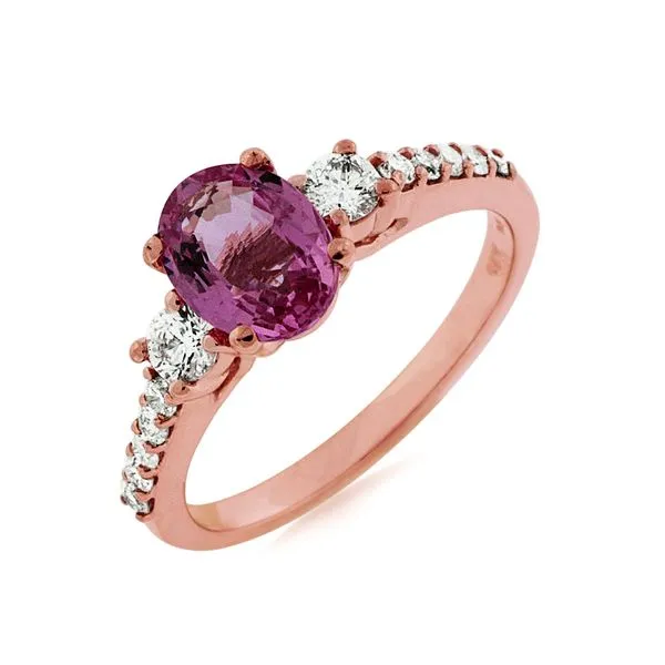 14KR PINK SAPPHIRE DIAMOND FASHION RING Gary J. Long Jewelers Stockton, CA