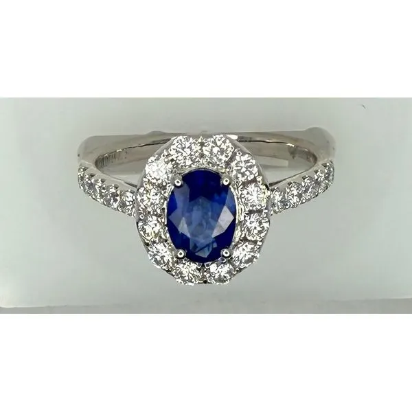 14KW BLUE SAPPHIRE AND DIAMOND RING Gary J. Long Jewelers Stockton, CA
