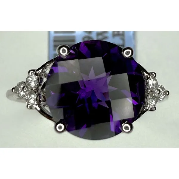 14KW AMETHYST DIAMOND RING Image 2 Gary J. Long Jewelers Stockton, CA