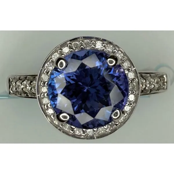 14KW TANZANITE DIAMOND HALO RING Gary J. Long Jewelers Stockton, CA