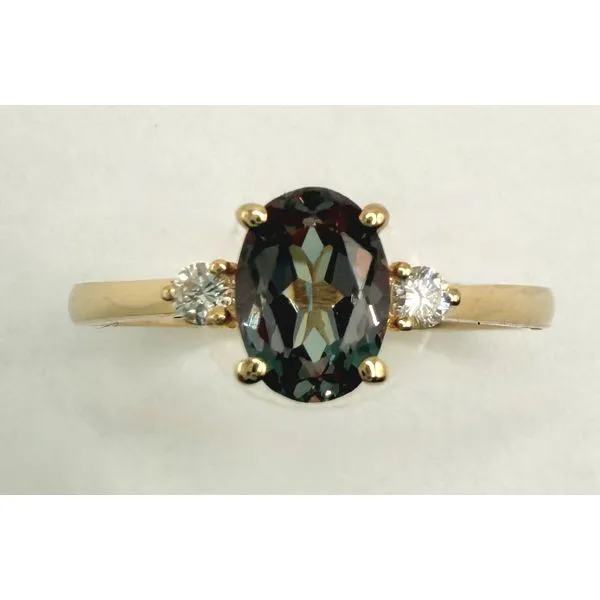 14K Yellow Gold Lab Created Alexandrite 3-Stone Ring Gary J. Long Jewelers Stockton, CA