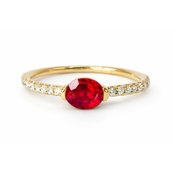 14K Yellow Gold Ruby Diamond Fashion Ring Gary J. Long Jewelers Stockton, CA