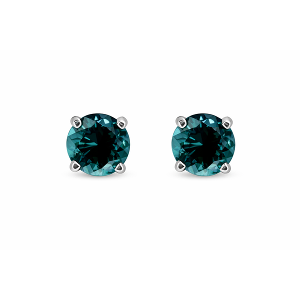 14K White Gold Blue Tourmaline Stud Earrings Gary J. Long Jewelers Stockton, CA