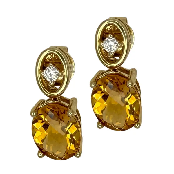 14KY CITRINE AND DIAMOND DROP EARRINGS Gary J. Long Jewelers Stockton, CA
