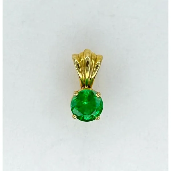 14Kt Yellow Emerald Four Prong Pendant Gary J. Long Jewelers Stockton, CA
