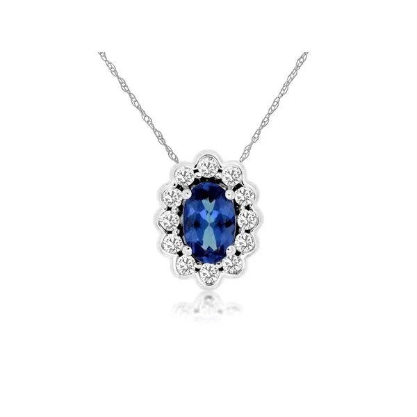 14KW TANZANITE DIAMOND PENDANT W/CHAIN Gary J. Long Jewelers Stockton, CA