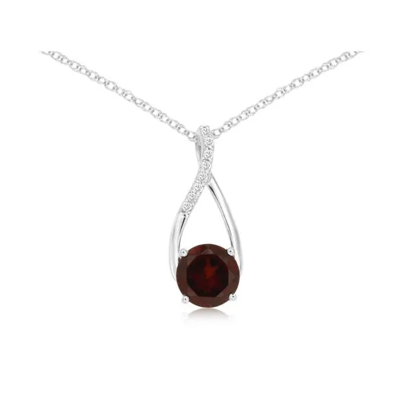 14KW GARNET DIAMOND PENDANT Gary J. Long Jewelers Stockton, CA