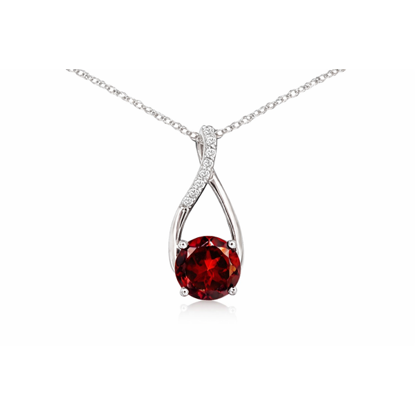 14KW GARNET DIAMOND PENDANT Gary J. Long Jewelers Stockton, CA