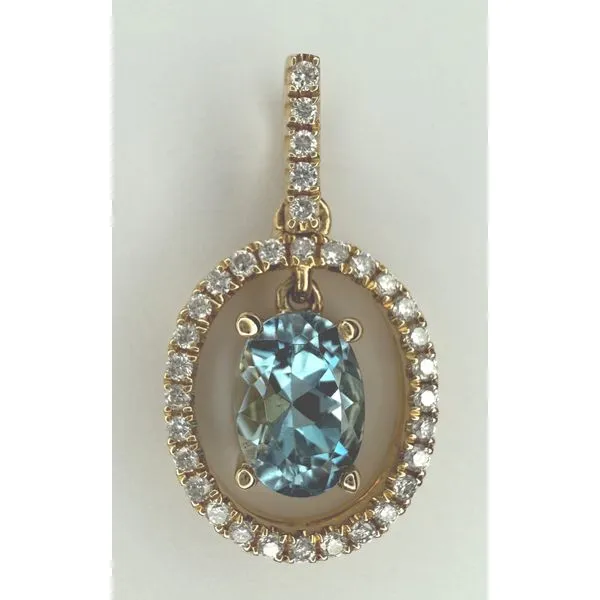 14KY AQUAMARINE DIAMOND PENDANT Gary J. Long Jewelers Stockton, CA