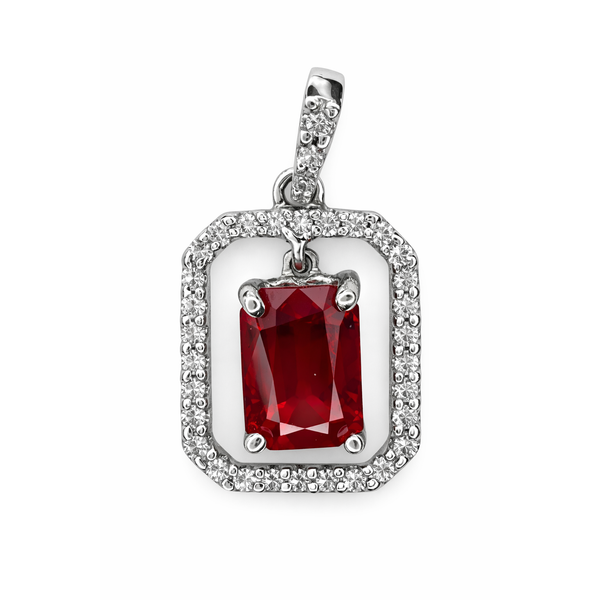 18KW RUBY DIAMOND PENDANT Gary J. Long Jewelers Stockton, CA