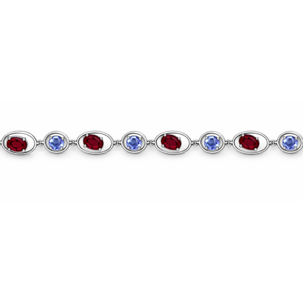 14KW GARNET AND TANZANITE BRACELET Gary J. Long Jewelers Stockton, CA
