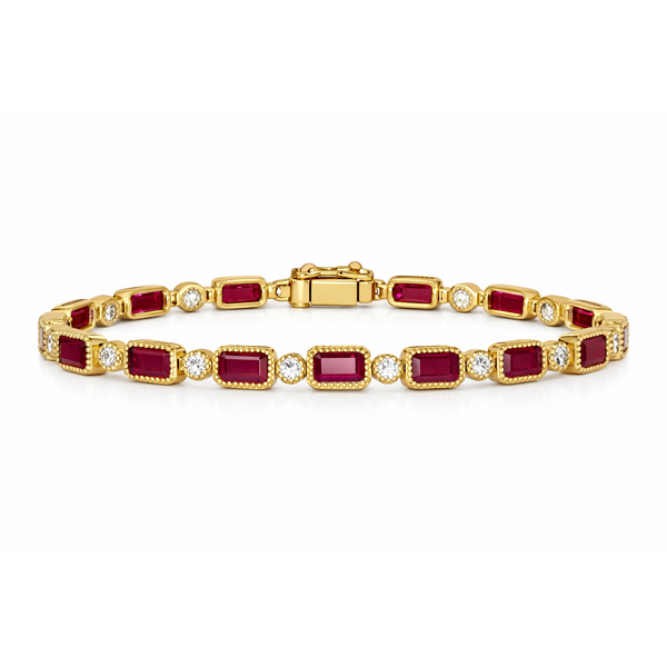 18KY RUBY AND DIAMOND BRACELET Gary J. Long Jewelers Stockton, CA