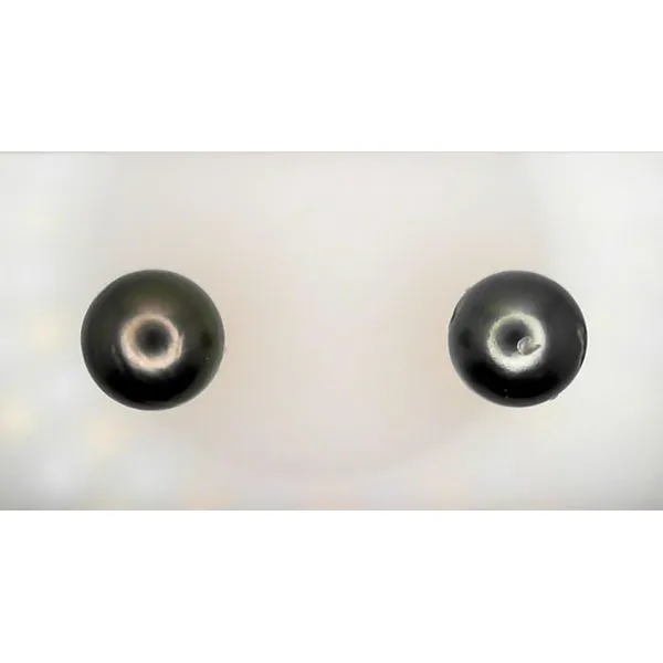14K Yellow Gold Dyed Black Pearl Stud Earrings Gary J. Long Jewelers Stockton, CA