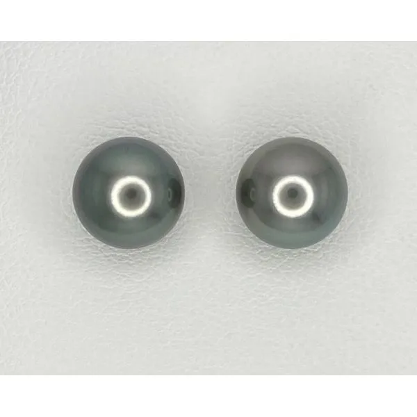 14K White Gold Tahitian Pearl Stud Earrings Gary J. Long Jewelers Stockton, CA