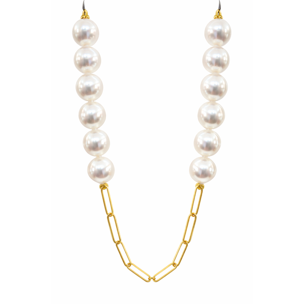 14K Yellow Gold Pearl Station Necklace Gary J. Long Jewelers Stockton, CA